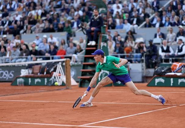 Jannik Sinner of Italy in action French Open Tennis, Day Thirteen, Tennis, Roland Garros, Paris, France - 06 Jun 2025 EDITORIAL USE ONLY No use with unauthorised audio, video, data, fixture lists, club league logos or live services. Online in-match use limited to 120 images, no video emulation. No use in betting, games or single club league player publications. Copyright: xEllaxLing Shutterstockx 15338002s