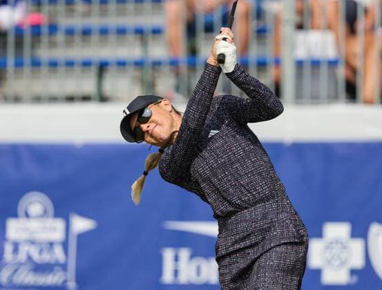 June 06, 2025: Natalie Gulbis from the United States tees off on the 1st hole during the ShopRite LPGA, Golf Damen Classic Presented by Acer in Galloway, NJ. CSM Galloway United States of America - ZUMAc04_ 20250606_zma_c04_061 Copyright: xMikexLangishx