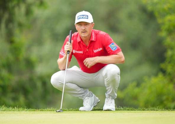 June 6, 2025, Caledon, On, CANADA: Canadian Mackenzie Hughes eyes up a putt on the first green during second round of the RBC Canadian Open golf tournament in Caledon, Ont., on Friday, June 6, 2025. Golf 2025: Canadian Open: Second Round  - ZUMAc35_ 20250606_zaf_c35_153 Copyright: xNathanxDenettex