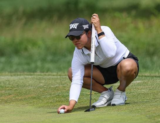 June 06, 2025: Auston Kim lines up her putt during the ShopRite LPGA, Golf Damen Classic Presented by Acer in Galloway, NJ. CSM Galloway United States of America - ZUMAc04_ 20250606_zma_c04_131 Copyright: xMikexLangishx