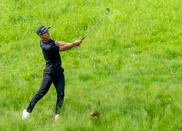 June 6, 2025, Caledon, On, CANADA: Thorbjorn Olesen of Denmark hits out of deep rough on hole 10 of the second round of the Canadian Open golf in Caledon, Ont., Friday, June 6, 2025. Golf 2025: Canadian Open: Second Round  - ZUMAc35_ 20250606_zaf_c35_015 Copyright: xFrankxGunnx
