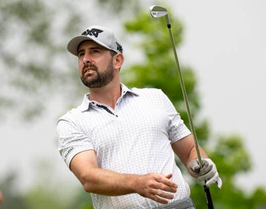 June 6, 2025, Caledon, On, CANADA: Cristobal Del Solar of Chile watches his tee shot on hole 7 in the second round of the Canadian Open golf in Caledon, Ont., Friday, June 6, 2025. Golf 2025: Canadian Open: Second Round  - ZUMAc35_ 20250606_zaf_c35_100 Copyright: xFrankxGunnx