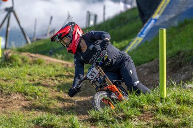 MOUNTAINBIKE - UCI MTB World Series LEOGANG,AUSTRIA,07.JUN.25 - CYCLING, MOUNTAIN BIKE - UCI Mountainbike World Cup, downhill. Image shows Paz Gallo Fuentes (CHI).  GEPAxpictures xWolfgangxKofler