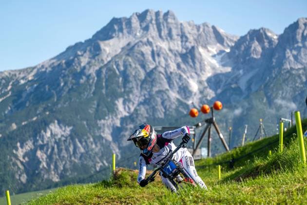 MOUNTAINBIKE - UCI MTB World Series LEOGANG,AUSTRIA,07.JUN.25 - CYCLING, MOUNTAIN BIKE - UCI Mountainbike World Cup, downhill. Image shows Myriam Nicole (FRA).  GEPAxpictures xWolfgangxKofler