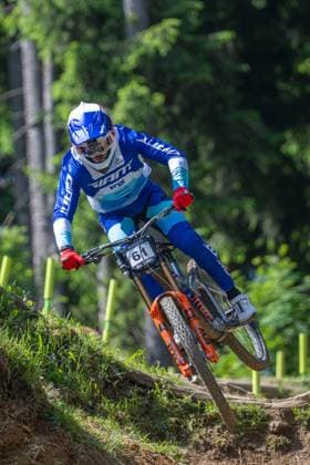 MOUNTAINBIKE - UCI MTB World Series LEOGANG,AUSTRIA,07.JUN.25 - CYCLING, MOUNTAIN BIKE - UCI Mountainbike World Cup, downhill. Image shows Dane Jewett (CAN).  GEPAxpictures xWolfgangxKofler