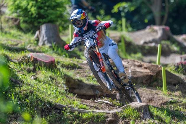 MOUNTAINBIKE - UCI MTB World Series LEOGANG,AUSTRIA,07.JUN.25 - CYCLING, MOUNTAIN BIKE - UCI Mountainbike World Cup, downhill. Image shows Jackson Goldstone (CAN).  GEPAxpictures xWolfgangxKofler