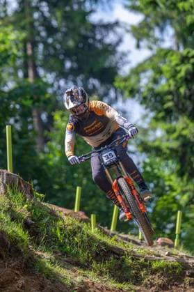 MOUNTAINBIKE - UCI MTB World Series LEOGANG,AUSTRIA,07.JUN.25 - CYCLING, MOUNTAIN BIKE - UCI Mountainbike World Cup, downhill. Image shows Luke Wayman (NZL).  GEPAxpictures xWolfgangxKofler
