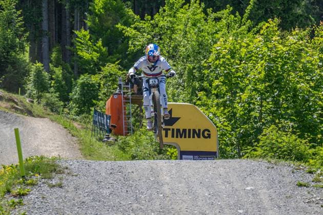 MOUNTAINBIKE - UCI MTB World Series LEOGANG,AUSTRIA,07.JUN.25 - CYCLING, MOUNTAIN BIKE - UCI Mountainbike World Cup, downhill. Image shows Valentina Hoell (AUT).  GEPAxpictures xWolfgangxKofler