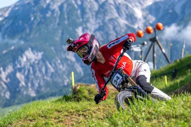 MOUNTAINBIKE - UCI MTB World Series LEOGANG,AUSTRIA,07.JUN.25 - CYCLING, MOUNTAIN BIKE - UCI Mountainbike World Cup, downhill. Image shows Kerstin Sallegger (AUT).  GEPAxpictures xWolfgangxKofler