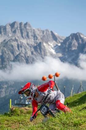 MOUNTAINBIKE - UCI MTB World Series LEOGANG,AUSTRIA,07.JUN.25 - CYCLING, MOUNTAIN BIKE - UCI Mountainbike World Cup, downhill. Image shows Mille Johnset (NOR).  GEPAxpictures xWolfgangxKofler