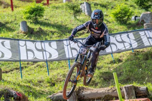 MOUNTAINBIKE - UCI MTB World Series LEOGANG,AUSTRIA,07.JUN.25 - CYCLING, MOUNTAIN BIKE - UCI Mountainbike World Cup, downhill. Image shows Mylann Falquet (FRA).  GEPAxpictures xWolfgangxKofler