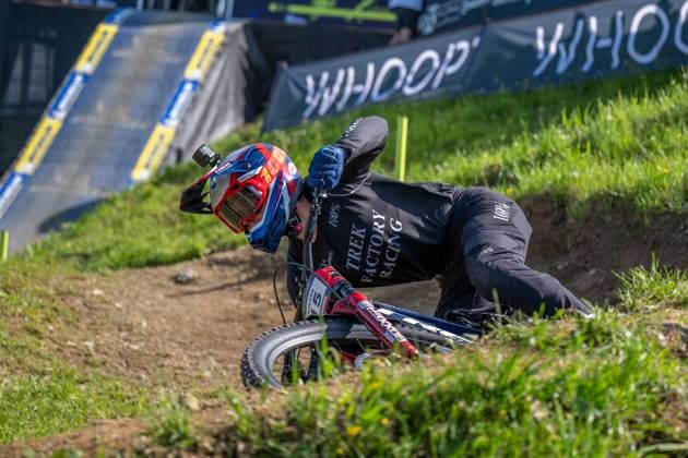 MOUNTAINBIKE - UCI MTB World Series LEOGANG,AUSTRIA,07.JUN.25 - CYCLING, MOUNTAIN BIKE - UCI Mountainbike World Cup, downhill. Image shows Matt Walker (GBR).  GEPAxpictures xWolfgangxKofler