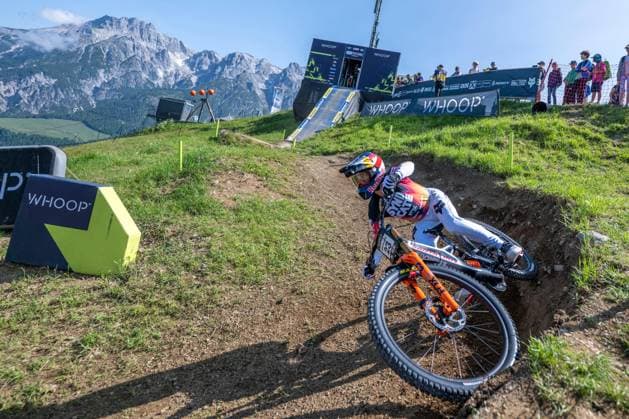 MOUNTAINBIKE - UCI MTB World Series LEOGANG,AUSTRIA,07.JUN.25 - CYCLING, MOUNTAIN BIKE - UCI Mountainbike World Cup, downhill. Image shows Laurie Greenland (GBR).  GEPAxpictures xWolfgangxKofler