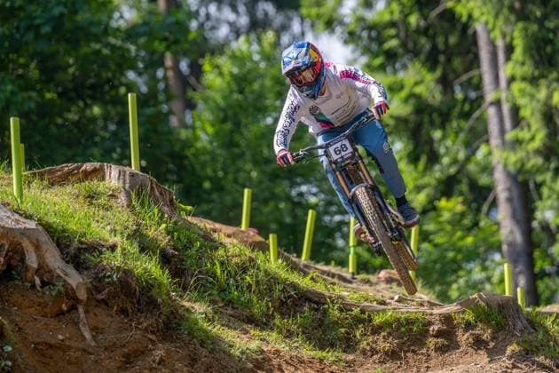 MOUNTAINBIKE - UCI MTB World Series LEOGANG,AUSTRIA,07.JUN.25 - CYCLING, MOUNTAIN BIKE - UCI Mountainbike World Cup, downhill. Image shows Pedro Burns Contreras (CHI).  GEPAxpictures xWolfgangxKofler