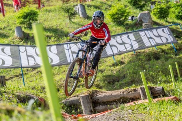 MOUNTAINBIKE - UCI MTB World Series LEOGANG,AUSTRIA,07.JUN.25 - CYCLING, MOUNTAIN BIKE - UCI Mountainbike World Cup, downhill. Image shows Noah Hofmann (AUT).  GEPAxpictures xWolfgangxKofler
