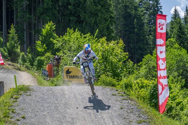 MOUNTAINBIKE - UCI MTB World Series LEOGANG,AUSTRIA,07.JUN.25 - CYCLING, MOUNTAIN BIKE - UCI Mountainbike World Cup, downhill. Image shows Valentina Hoell (AUT).  GEPAxpictures xWolfgangxKofler