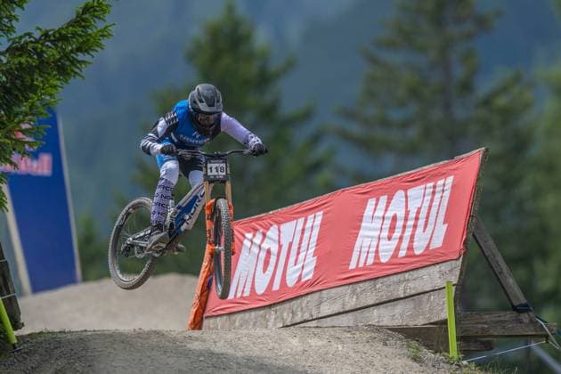 MOUNTAINBIKE - UCI MTB World Series LEOGANG,AUSTRIA,07.JUN.25 - CYCLING, MOUNTAIN BIKE - UCI Mountainbike World Cup, downhill. Image shows Lucas Cruz (CAN).  GEPAxpictures xWolfgangxKofler