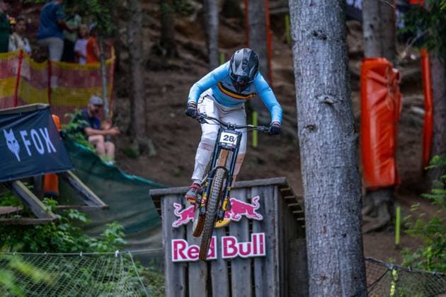 MOUNTAINBIKE - UCI MTB World Series LEOGANG,AUSTRIA,07.JUN.25 - CYCLING, MOUNTAIN BIKE - UCI Mountainbike World Cup, downhill. Image shows Siel Van Der Velden (BEL).  GEPAxpictures xWolfgangxKofler
