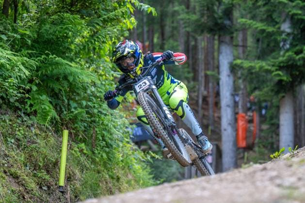MOUNTAINBIKE - UCI MTB World Series LEOGANG,AUSTRIA,07.JUN.25 - CYCLING, MOUNTAIN BIKE - UCI Mountainbike World Cup, downhill. Image shows Harriet Harnden (GBR).  GEPAxpictures xWolfgangxKofler