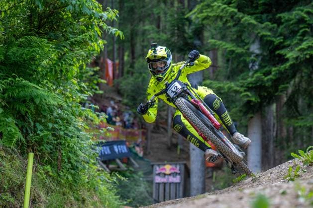 MOUNTAINBIKE - UCI MTB World Series LEOGANG,AUSTRIA,07.JUN.25 - CYCLING, MOUNTAIN BIKE - UCI Mountainbike World Cup, downhill. Image shows Marine Cabirou (FRA).  GEPAxpictures xWolfgangxKofler