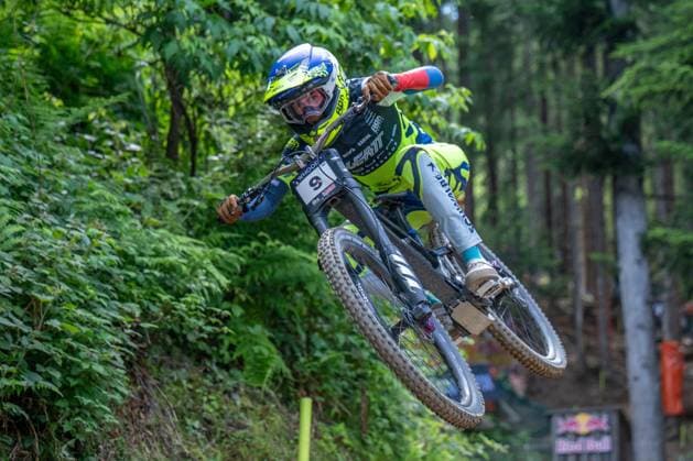 MOUNTAINBIKE - UCI MTB World Series LEOGANG,AUSTRIA,07.JUN.25 - CYCLING, MOUNTAIN BIKE - UCI Mountainbike World Cup, downhill. Image shows Monika Hrastnik (SLO).  GEPAxpictures xWolfgangxKofler