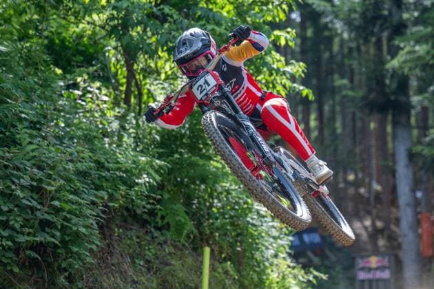 MOUNTAINBIKE - UCI MTB World Series LEOGANG,AUSTRIA,07.JUN.25 - CYCLING, MOUNTAIN BIKE - UCI Mountainbike World Cup, downhill. Image shows Valentina Roa Sanchez (COL).  GEPAxpictures xWolfgangxKofler