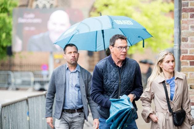 Christophe Impens arrives for the funeral ceremony of former Belgian cyclist Ludo Dierckxsens (60), in Westerlo, on Saturday 07 June 2025. Dierckxsens died during the 1000km charity bike ride of Kom op tegen Kanker on 29 May 2025. He was a professional cyclist between 1992 and 2005 and was best known for winning the 11th stage of the 1999 Tour de France. JASPERxJACOBS  x0821719904stx