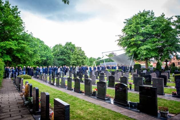 A picture taken during the funeral ceremony of former Belgian cyclist Ludo Dierckxsens (60), in Westerlo, on Saturday 07 June 2025. Dierckxsens died during the 1000km charity bike ride of Kom op tegen Kanker on 29 May 2025. He was a professional cyclist between 1992 and 2005 and was best known for winning the 11th stage of the 1999 Tour de France. POOLxANNxROGIER  x0821722228stx