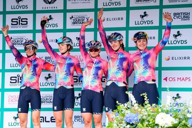 2025 Lloyds Tour of Britain Women Picture by Olly Hassell SWpix.com - 07 06 2025 - Cycling - UCI Women s World Tour - 2025 Lloyds Tour of Britain Women - Stage 3: The Scottish Borders Stage, Kelso - Team Presentation - CANYON SRAM - Zoe Bäckstedt ( Copyright: x xSWpix.comx(t axPhotographyxHubxLtd)xOllyxHassell SWpix.comx SWP-2945-0304