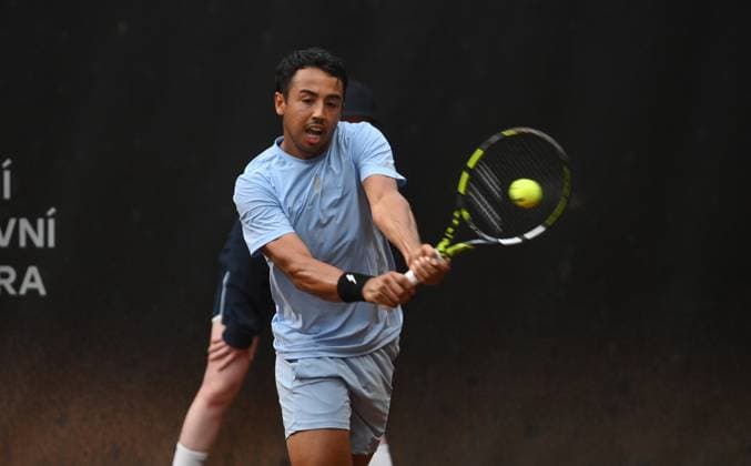 Hugo Dellien of Bolivia returns a ball to Tseng Chun-Hsin of Taiwan during their final match at the UniCredit Czech Open, ATP, Tennis Herren Challenger tour in Prostejov, Czech Republic, June 7, 2025. (CTKxPhoto LudekxPerina) CTKPhotoP2025060702572  CTKPhotoP2025060702572