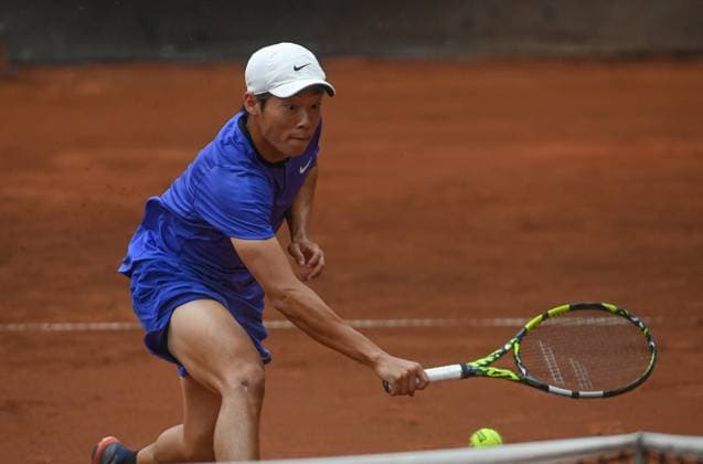 Tseng Chun-Hsin of Taiwan returns a ball to Hugo Dellien of Bolivia during their final match at the UniCredit Czech Open, ATP, Tennis Herren Challenger tour in Prostejov, Czech Republic, June 7, 2025. (CTKxPhoto LudekxPerina) CTKPhotoP2025060702591  CTKPhotoP2025060702591
