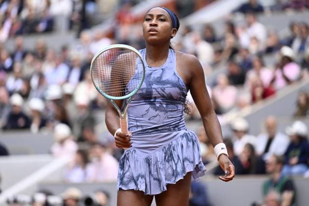 2025 Roland-Garros - Day 14 PARIS, FRANCE - JUNE 7: Coco Gauff of US in action against Aryna Sabalenka (not seen) during the Women s Singles final match on Day 14 of the 2025 French Open at Court Philippe-Chatrier in Paris, France on June 7, 2025. Burak Akbulut Anadolu Paris France. Editorial use only. Please get in touch for any other usage.  Copyright: x2025xAnadoluxBurakxAkbulutx