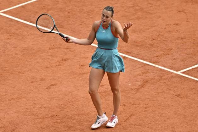 2025 Roland-Garros - Day 14 PARIS, FRANCE - JUNE 7: Aryna Sabalenka reacts during match against Coco Gauff (not seen) of US during the Women s Singles final match on Day 14 of the 2025 French Open at Court Philippe-Chatrier in Paris, France on June 7, 2025. Burak Akbulut Anadolu Paris France. Editorial use only. Please get in touch for any other usage.  Copyright: x2025xAnadoluxBurakxAkbulutx