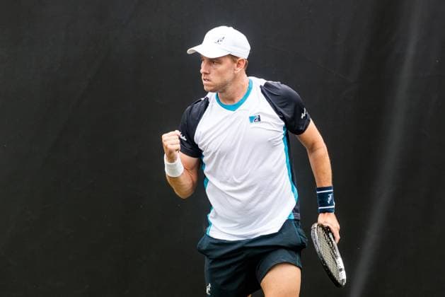 BOSS OPEN ATP250 07 06 2025 James Duckworth AUS cheers in his match against Benjamin Hassan LBN BOSS OPEN ATP250 Stuttgart, Tennisclub Weissenhof on 07 06 2025 Copyright: xBEAUTIFULxSPORTS Wunderlx