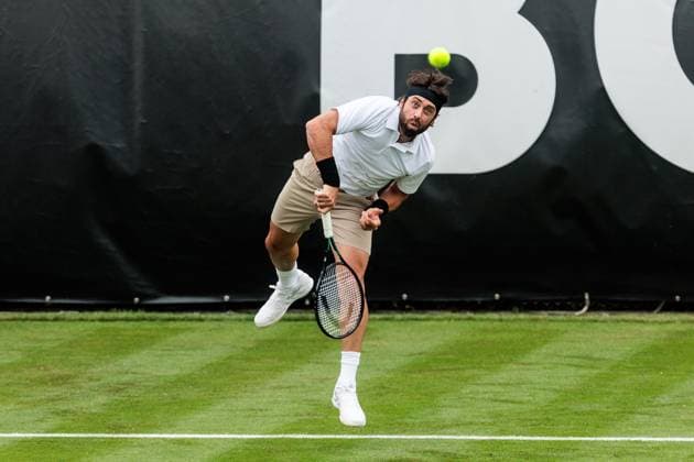 BOSS OPEN ATP250 07 06 2025 Nikolos Bassilashvili GEO in match against Hugo Grenier FRA BOSS OPEN ATP250 Stuttgart, Tennisclub Weissenhof on 07 06 2025 Copyright: xBEAUTIFULxSPORTS Wunderlx