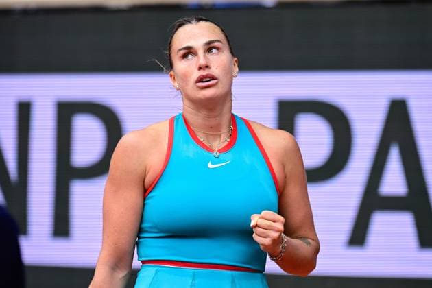 TENNIS : Roland Garros 2025 - Internationaux de France - 07 06 2025 Aryna Sabalenka ( Russia ) celebrates during the 2025 French Open at Roland Garros on Juin 07 , 2025 in Paris, France. ( Photo Dante Badano PSNewz ) - ParisFrance  Copyright: xx
