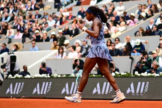 TENNIS : Roland Garros 2025 - Internationaux de France - 07 06 2025 Coco Gauff ( USA ) celebrates during the 2025 French Open at Roland Garros on Juin 07 , 2025 in Paris, France. ( Photo Dante Badano PSNewz ) - ParisFrance  Copyright: xx