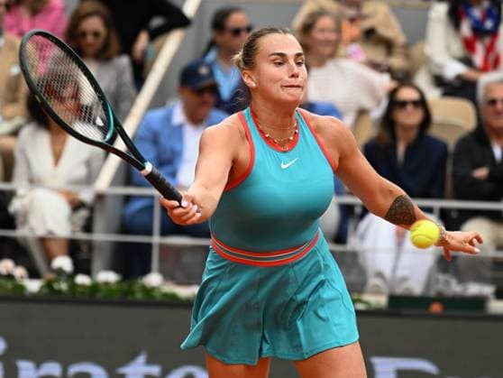 Roland Garros 2025, Grand Slam Tennis, Ladies Final, Paris, France, 6th June 2025 Aryna Sabalenka in action during the 2025 French Open tennis Ladies Final at Roland Garros against Coco Gauff (USA) Paris Roland Garros Paris FRA, UK NEWSPAPERS OUT Copyright: xRogerxParkerx