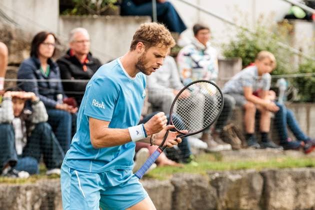 BOSS OPEN ATP250 07 06 2025 Yannick Hanfmann GER cheers in his match against Max Wiskandt GER BOSS OPEN ATP250 Stuttgart, Tennisclub Weissenhof on 07 06 2025 Copyright: xBEAUTIFULxSPORTS Wunderlx