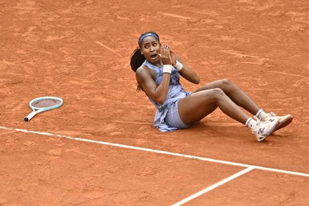 2025 Roland-Garros - Day 14 PARIS, FRANCE - JUNE 7: Coco Gauff of US celebrates after winning against Aryna Sabalenka (not seen) during the Women s Singles final match on Day 14 of the 2025 French Open at Court Philippe-Chatrier in Paris, France on June 7, 2025. Burak Akbulut Anadolu Paris France. Editorial use only. Please get in touch for any other usage.  Copyright: x2025xAnadoluxBurakxAkbulutx