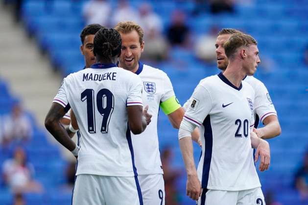 ESP: Andorra v England. FIFA World Cup, WM, Weltmeisterschaft, Fussball 26 UEFA Qualifiers match, Group K, matchday 1 Harry Kane of England celebrates the 0-1 during the FIFA World Cup 26 UEFA Qualifiers match, Group K, matchday 1 between Andorra and England played at RCDE Stadium on June 7, 2025 in Barcelona, Spain. kpng Copyright: xSergioxRuizx xPRESSINPHOTOx PS_240607_AND_ING_025