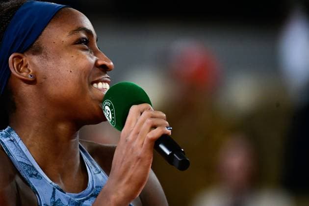 TENNIS : Roland Garros 2025 - Internationaux de France - 07 06 2025 Coco Gauff ( USA ) speaks during the 2025 French Open at Roland Garros on Juin 07 , 2025 in Paris, France. ( Photo Dante Badano PSNewz ) - ParisFrance  Copyright: xx