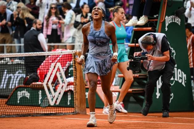 June 7, 2025, Paris, France, France: Coco GAUFF of United States celebrates his victory during the fourteenth day of Roland-Garros 2025, French Open 2025, Grand Slam tennis tournament at Roland-Garros Stadium on June 07, 2025 in Paris, France. Paris France - ZUMAm308 20250607_zsp_m308_022 Copyright: xMatthieuxMirvillex
