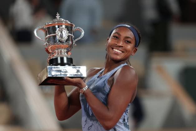 Winner Coco Gauff with the trophy, Trophy ceremony, Presentation Tennis French Open 2025 Roland Garros Paris France 7 June 2025 Copyright: xJuergenxHasenkopfx