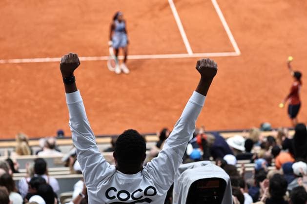 Fan of Coco Gauff, USA, during womens final of 2025 French Open at Roland Garros, Paris, 07 06 2025