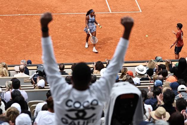 Fan of Coco Gauff, USA, during womens final of 2025 French Open at Roland Garros, Paris, 07 06 2025