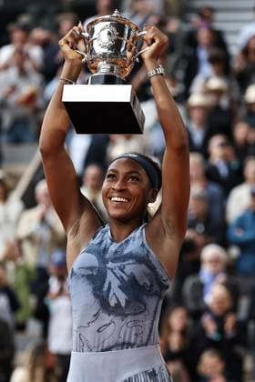 Coco Gauff, USA, after womens final of 2025 French Open at Roland Garros, Paris, 07 06 2025