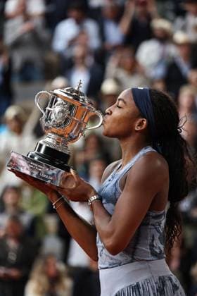 Coco Gauff, USA, after womens final of 2025 French Open at Roland Garros, Paris, 07 06 2025