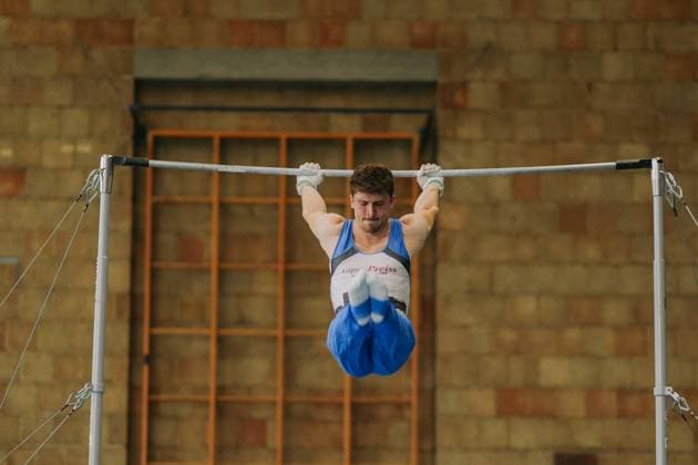 Carlo Hoerr TV Schwaebisch Gmuend Wetzgau on high bar, TV Schwaebisch Gmuend Wetzgau vs TuS Vinnhorst, Gymnastics, 1 Bundesliga, 3 Wettkampftag, Season 2025, 07 06 2025, TV Schwaebisch Gmuend Wetzgau vs TuS Vinnhorst, Gymnastics, 1 Bundesliga, 3 Wettkampftag, Season 2025, 07 06 2025 Schwaebisch Gmünd Copyright: xEibner-Pressefoto LarsxNeumannx EP_LNN