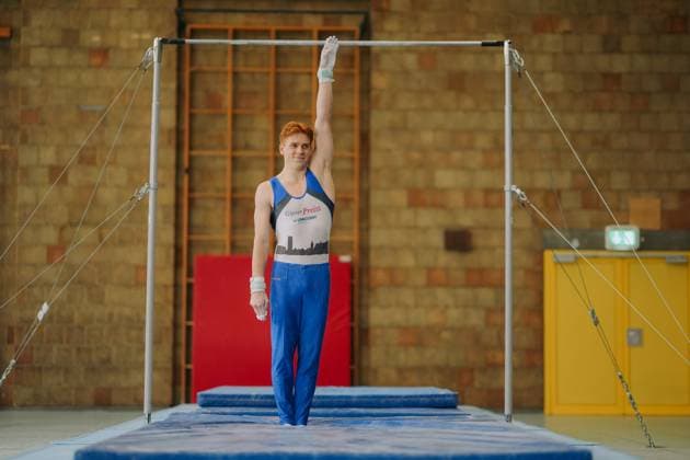 Kilian Krapp TV Schwaebisch Gmuend Wetzgau on high bar, TV Schwaebisch Gmuend Wetzgau vs TuS Vinnhorst, Gymnastics, 1 Bundesliga, 3 Wettkampftag, Saison 2025, 07 06 2025, TV Schwaebisch Gmuend Wetzgau vs TuS Vinnhorst, Gymnastics, 1 Bundesliga, 3 Wettkampftag, Saison 2025, 07 06 2025 Schwaebisch Gmünd Copyright: xEibner-Pressefoto LarsxNeumannx EP_LNN